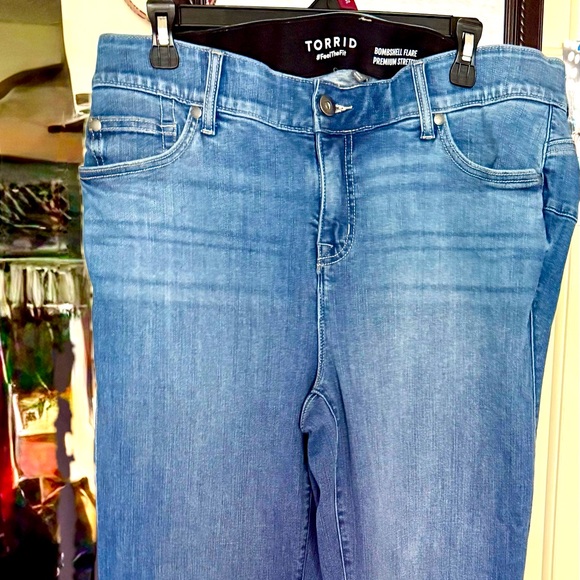 Torrid Light Blue Flare Jeans - Picture 3 of 3
